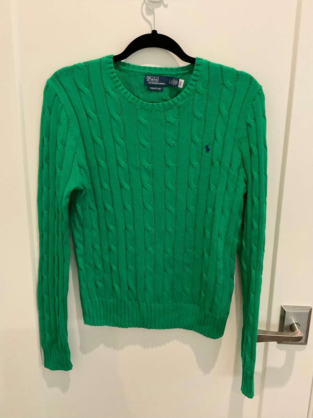 Polo by Ralph Lauren Green Cable-Knit Crew Neck Sweater - Picture 2 of 10